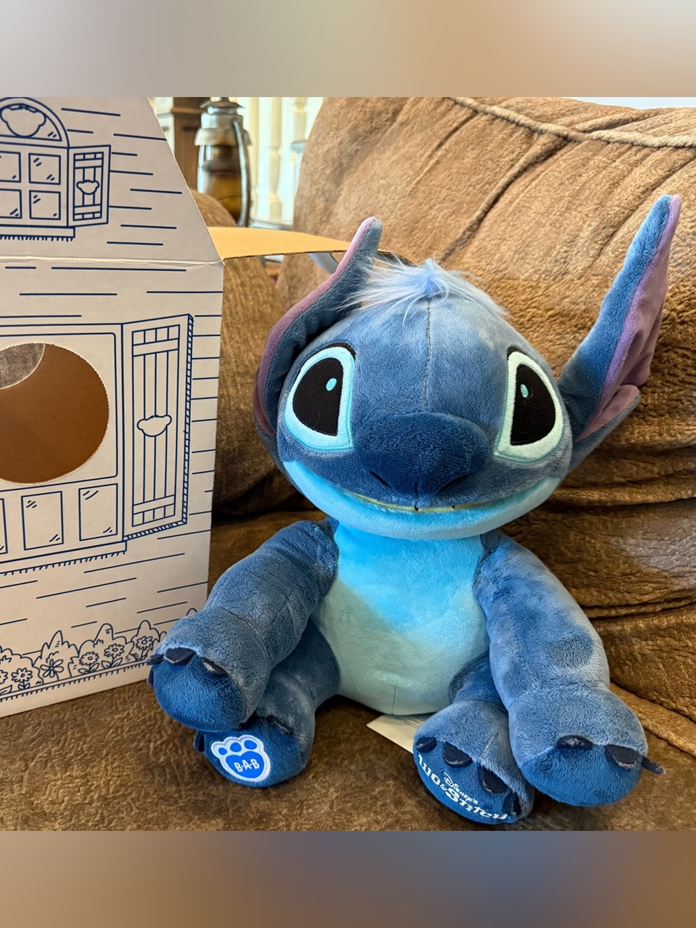 “Build A Bear Disney Stitch Plush Stuffed Animal w/ House Box BAB Lilo & Stitch”